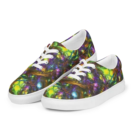 Luminescent Tangle on a Men's Lace-Up Canvas Shoes