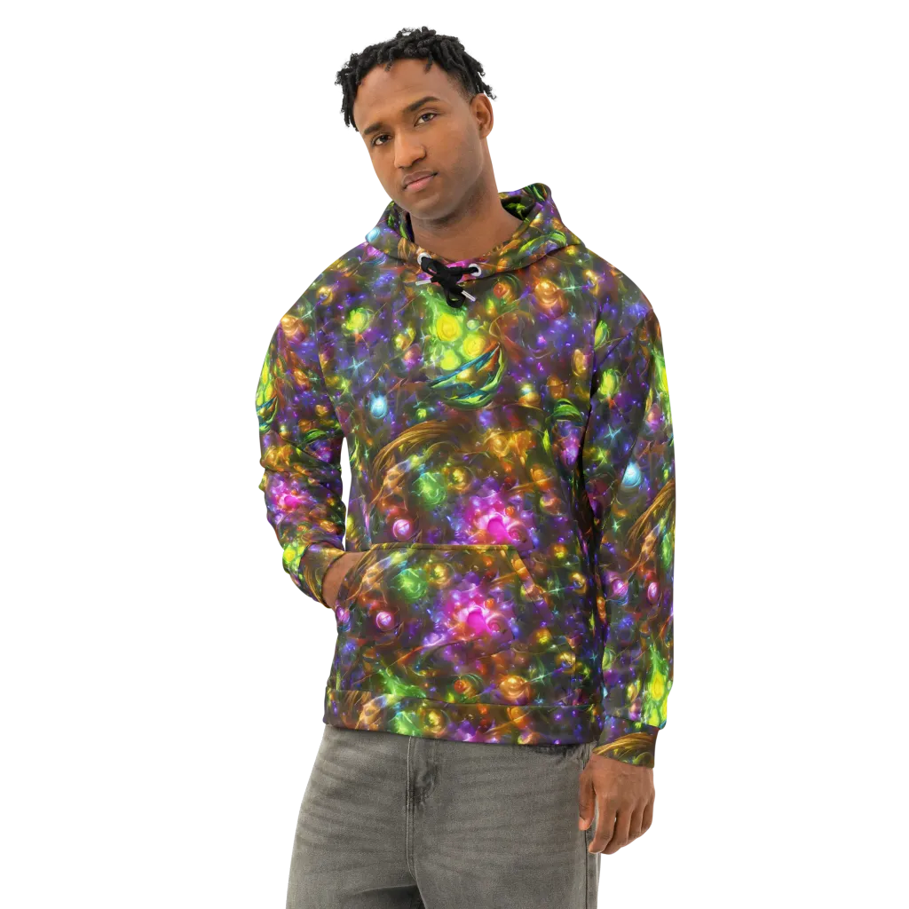 Luminescent Tangle on Cotton Hoodie — Left Front