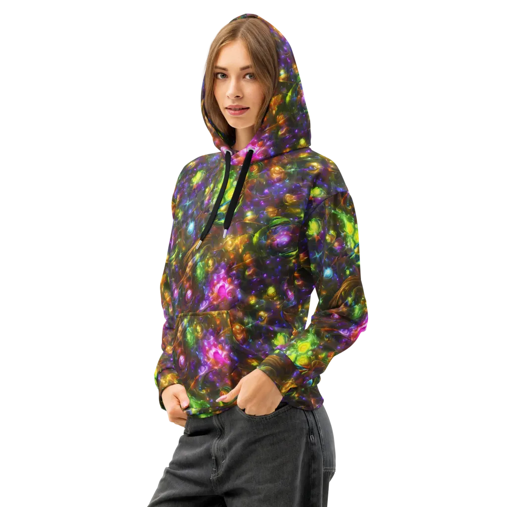 Luminescent Tangle on Cotton Hoodie — Left Front