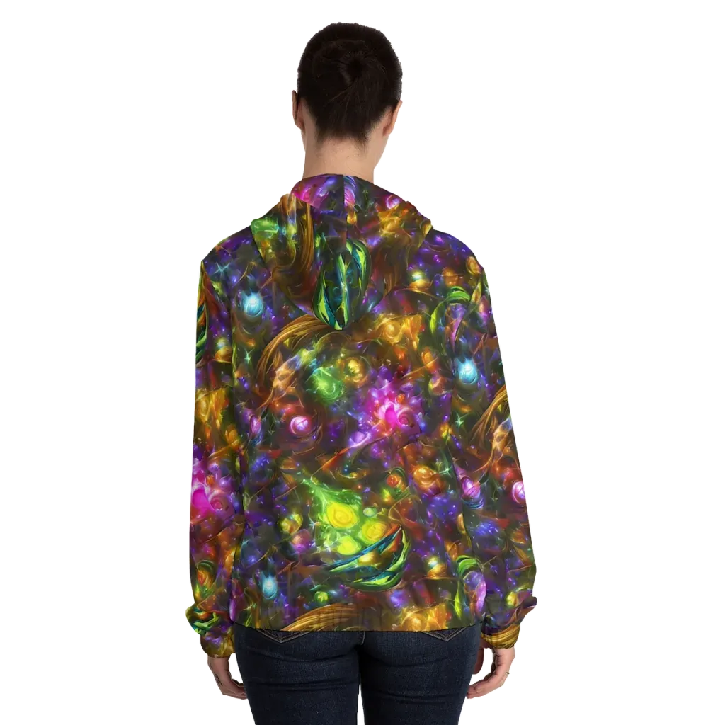 Luminescent Tangle on Women's Full-Zip Hoodie — Back On Person