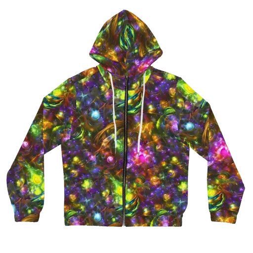 Luminescent Tangle on a Women's Full-Zip Hoodie
