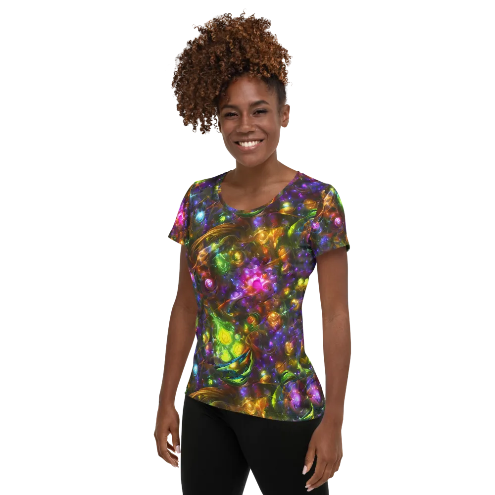 Luminescent Tangle on Women's Athletic T-Shirt — Left