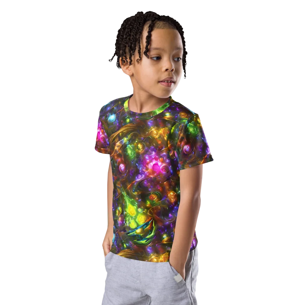 Luminescent Tangle on Kids Crew Neck T-Shirt — Left Front