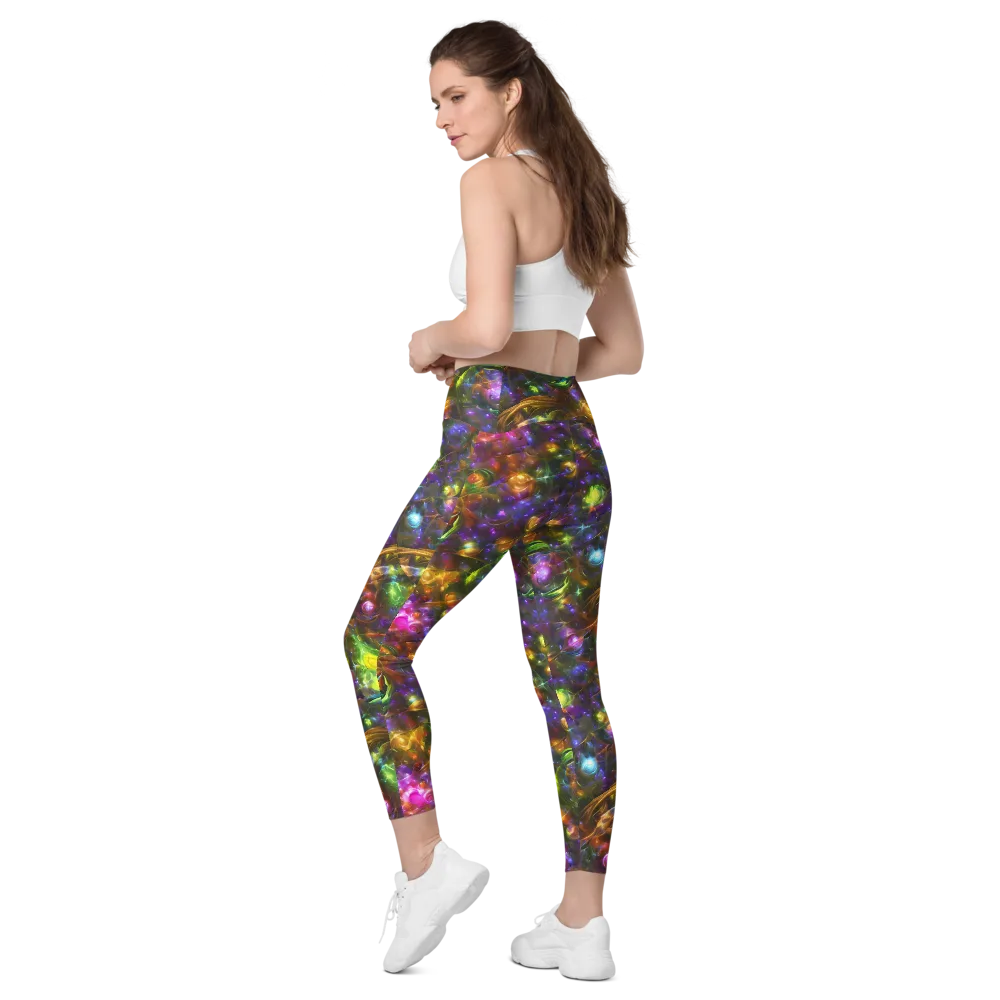 Luminescent Tangle on Leggings with Pockets — Left Back