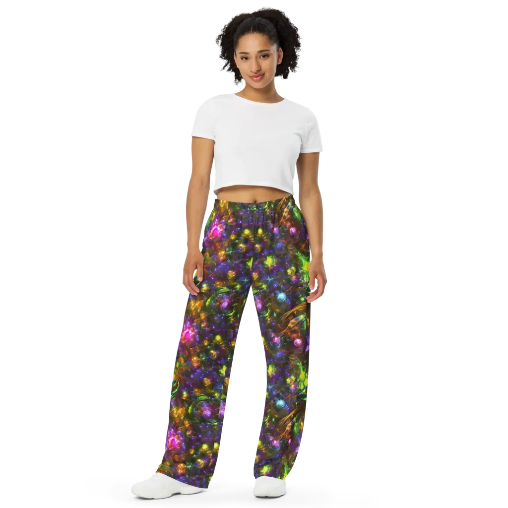 Luminescent Tangle on Wide-Leg Pants — Front