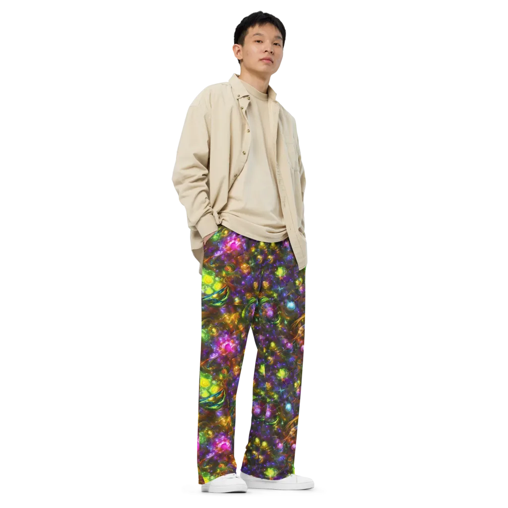 Luminescent Tangle on Wide-Leg Pants — Right Front