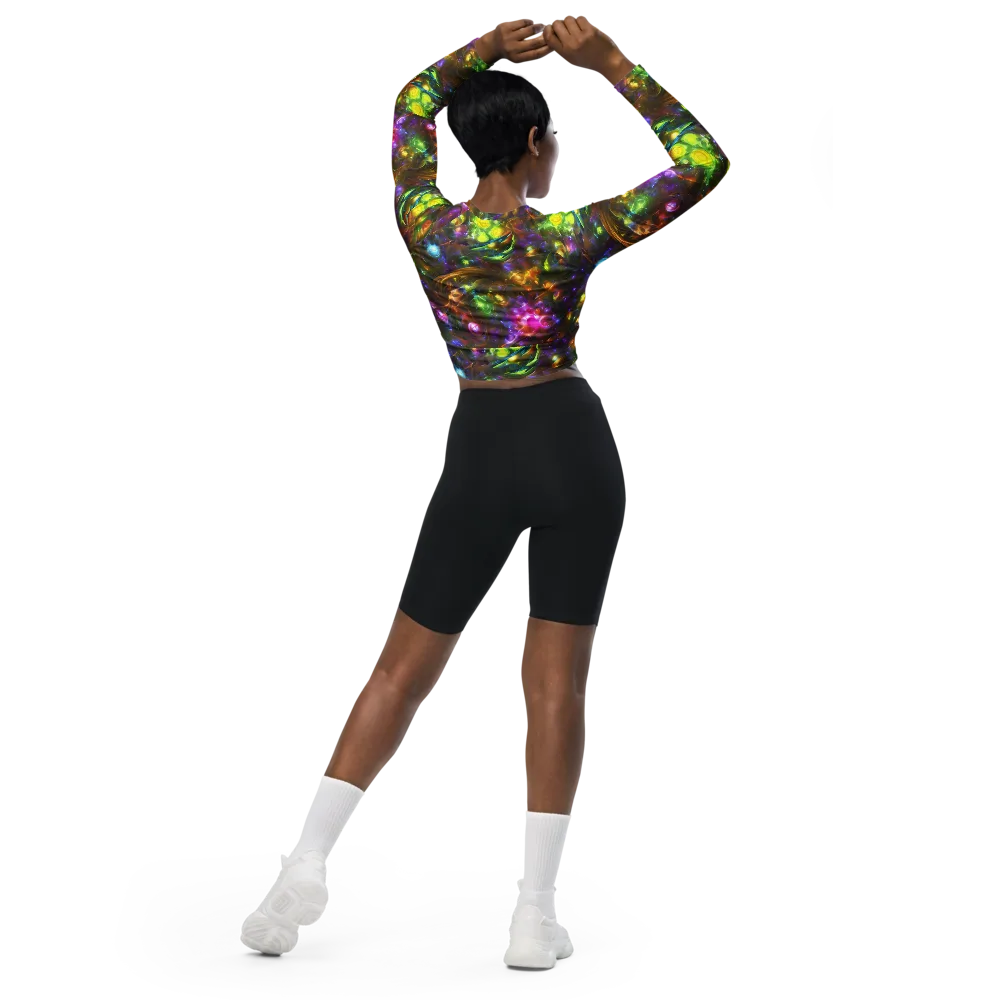 Luminescent Tangle on Long Sleeve Crop Top — Back