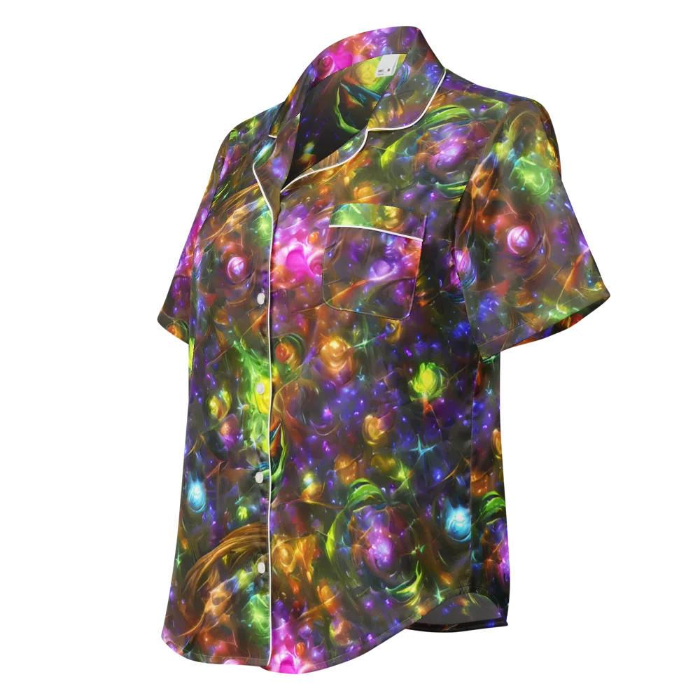 Luminescent Tangle on Women's Short Sleeve Pajama Top — Left Front