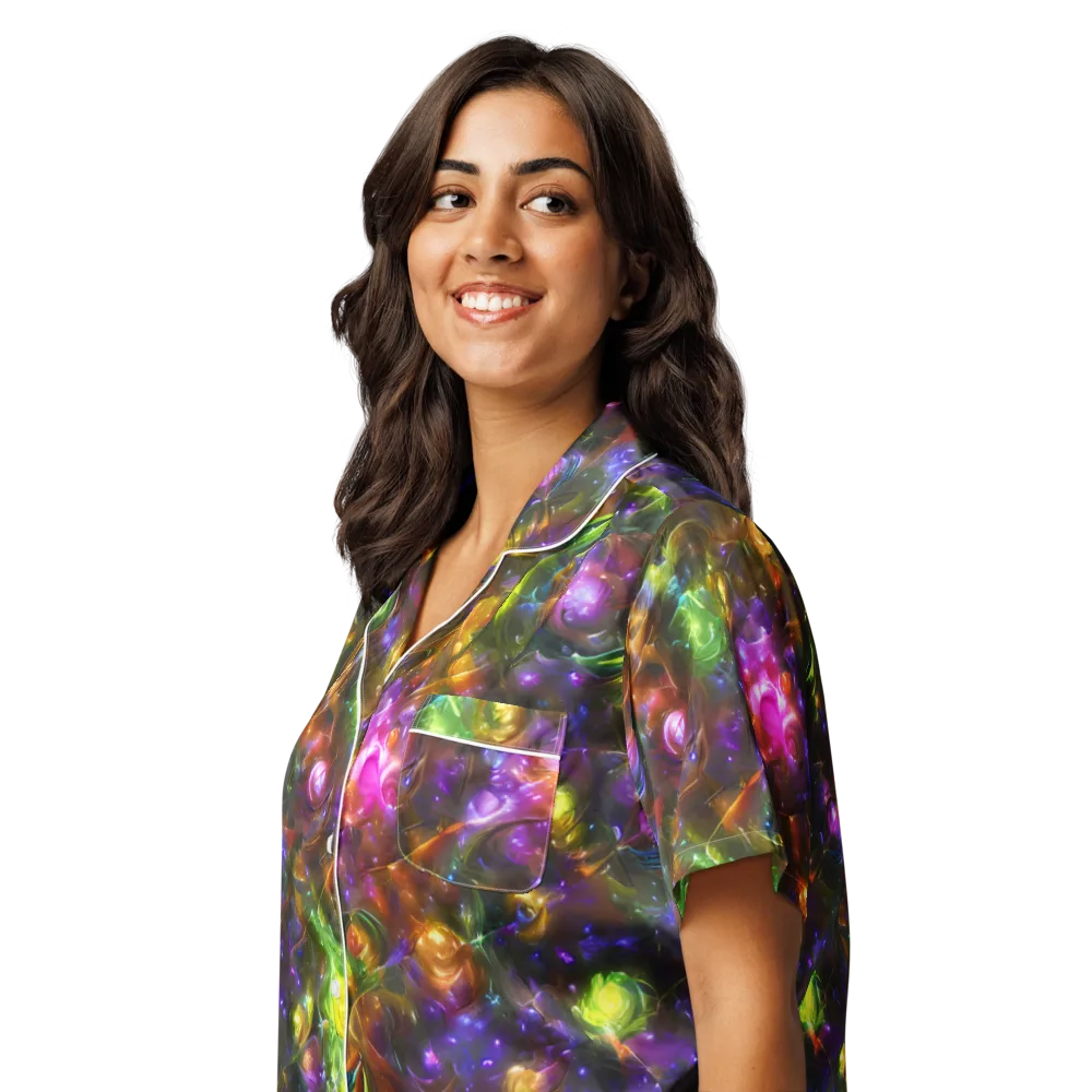Luminescent Tangle on Women's Short Sleeve Pajama Top — Left Front