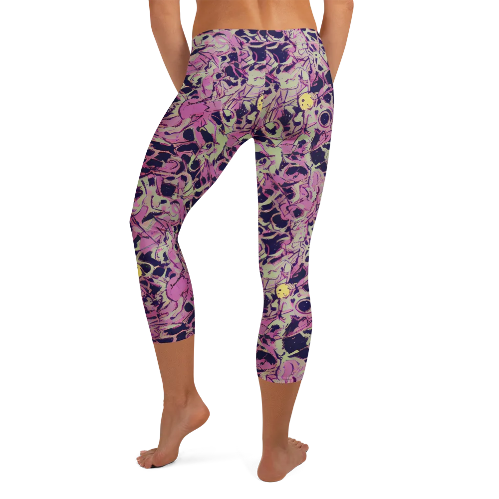 Lavender Frenzy on Capri Leggings — Back