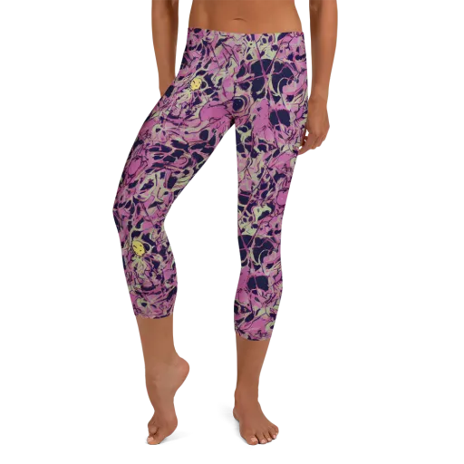 Lavender Frenzy on a Capri Leggings