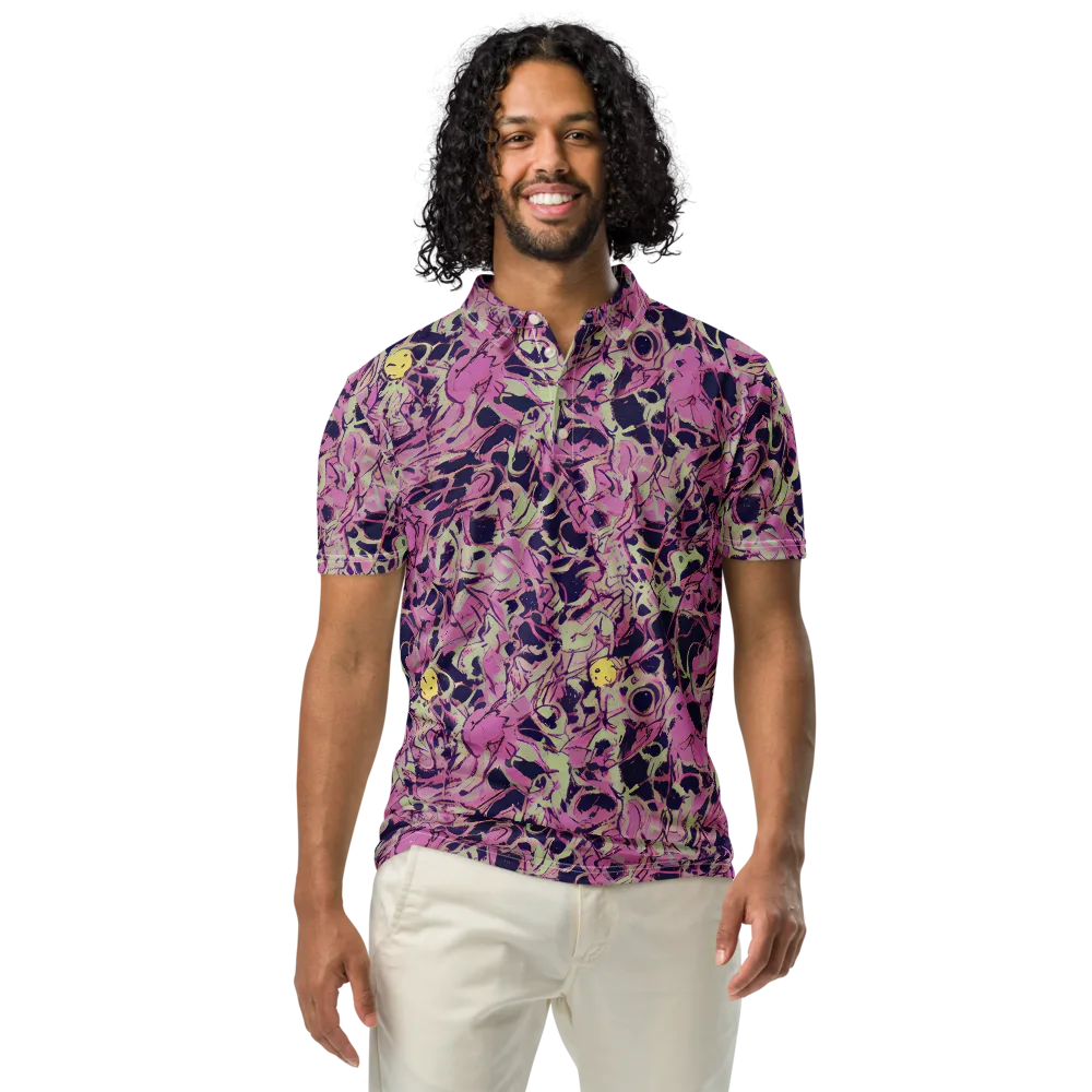 Lavender Frenzy on Men's Slim Fit Polo Shirt — Front