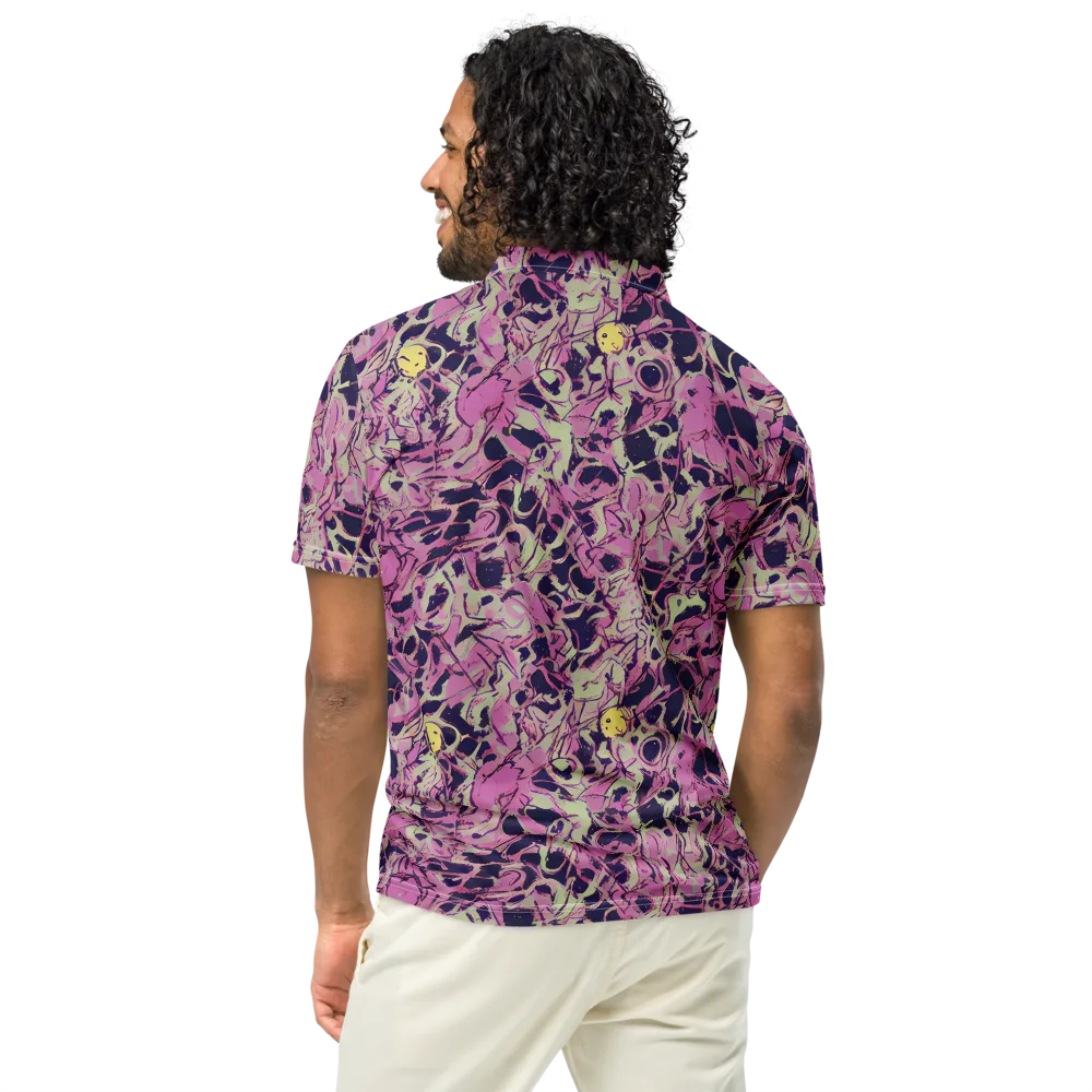 Lavender Frenzy on Men's Slim Fit Polo Shirt — Back
