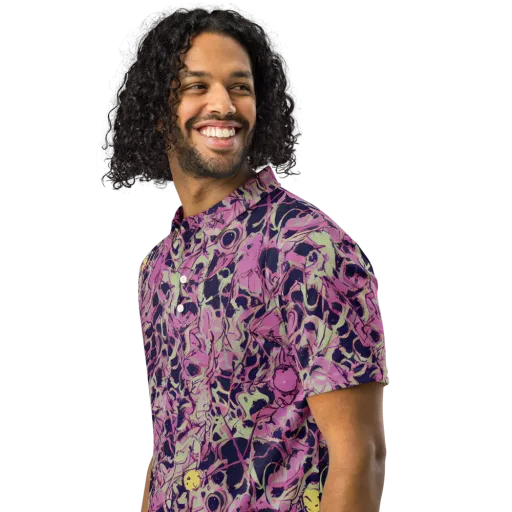 Lavender Frenzy on a Men's Slim Fit Polo Shirt