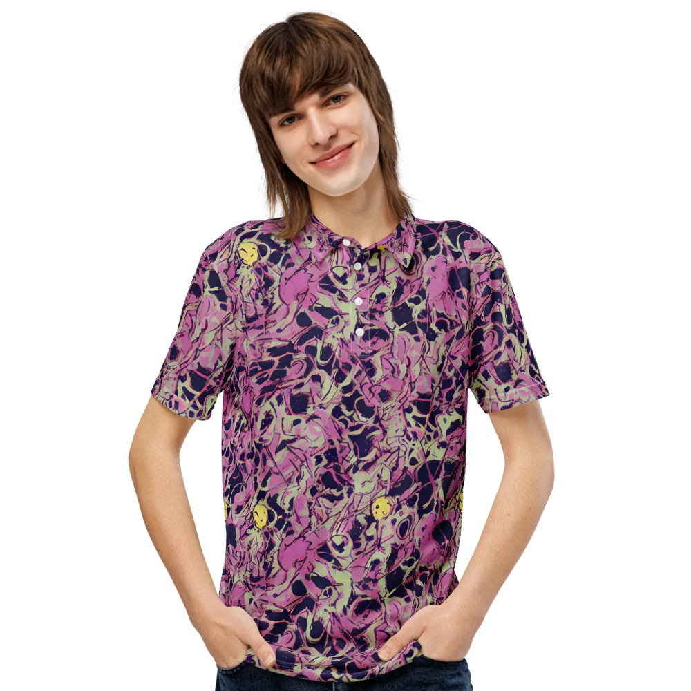 Lavender Frenzy on Men's Slim Fit Polo Shirt — Front