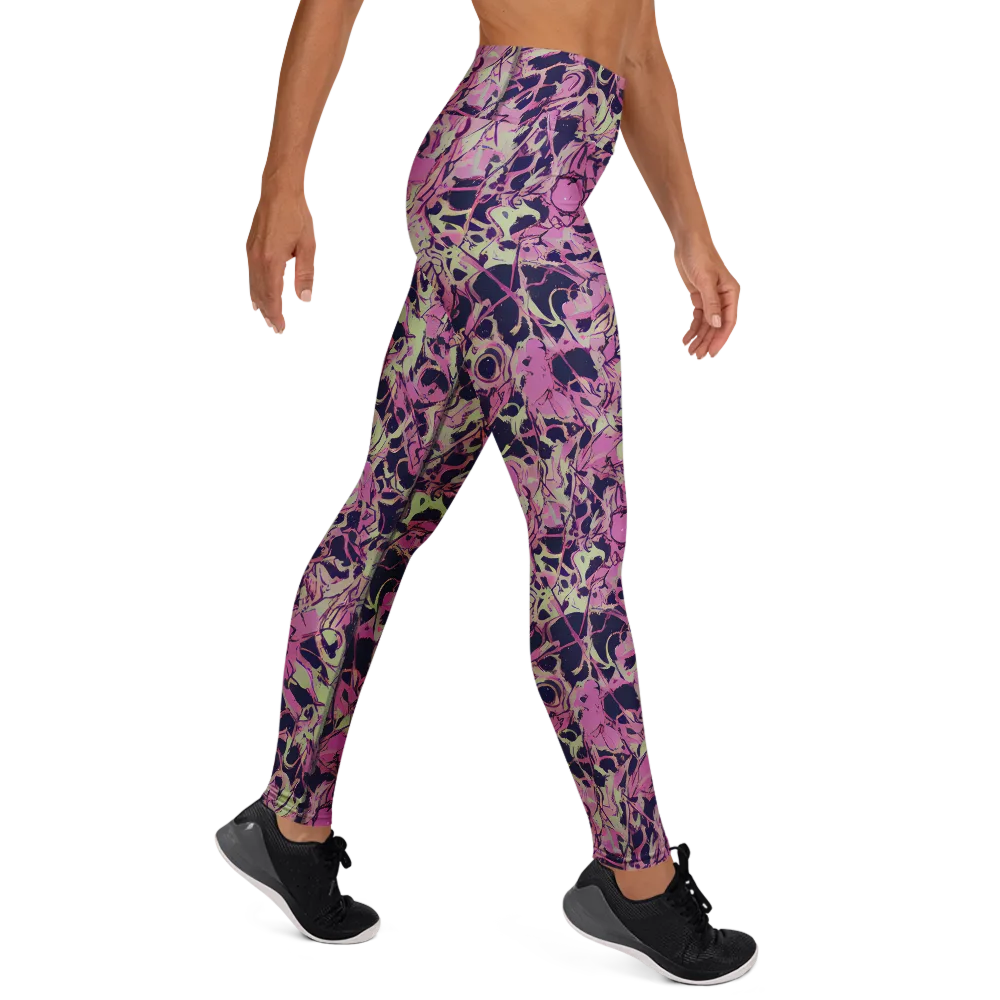 Lavender Frenzy on Yoga Leggings — Right