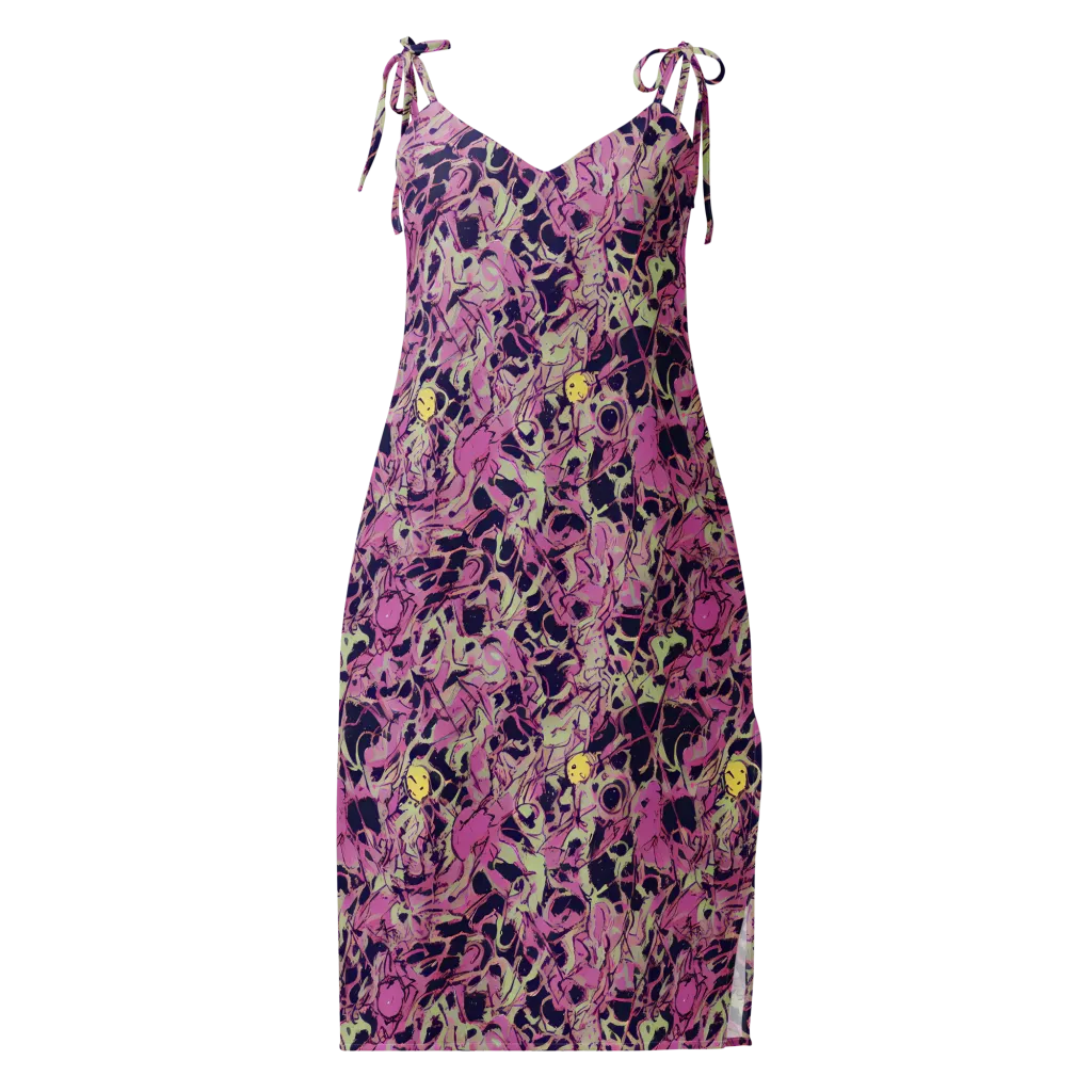 Lavender Frenzy on Slip Dress — Front