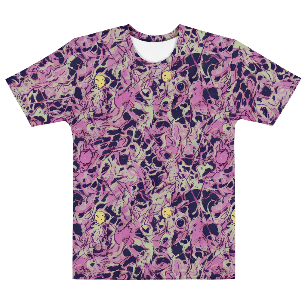 Lavender Frenzy on Men's Cotton Crew Neck T-Shirt — Front