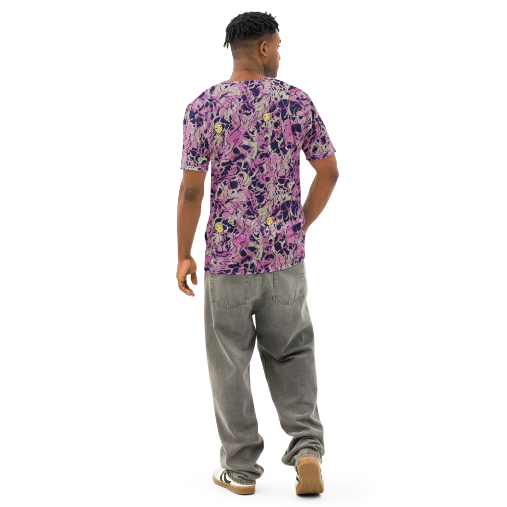 Lavender Frenzy on Men's Cotton Crew Neck T-Shirt — Back