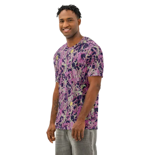 Lavender Frenzy on a Men's Cotton Crew Neck T-Shirt
