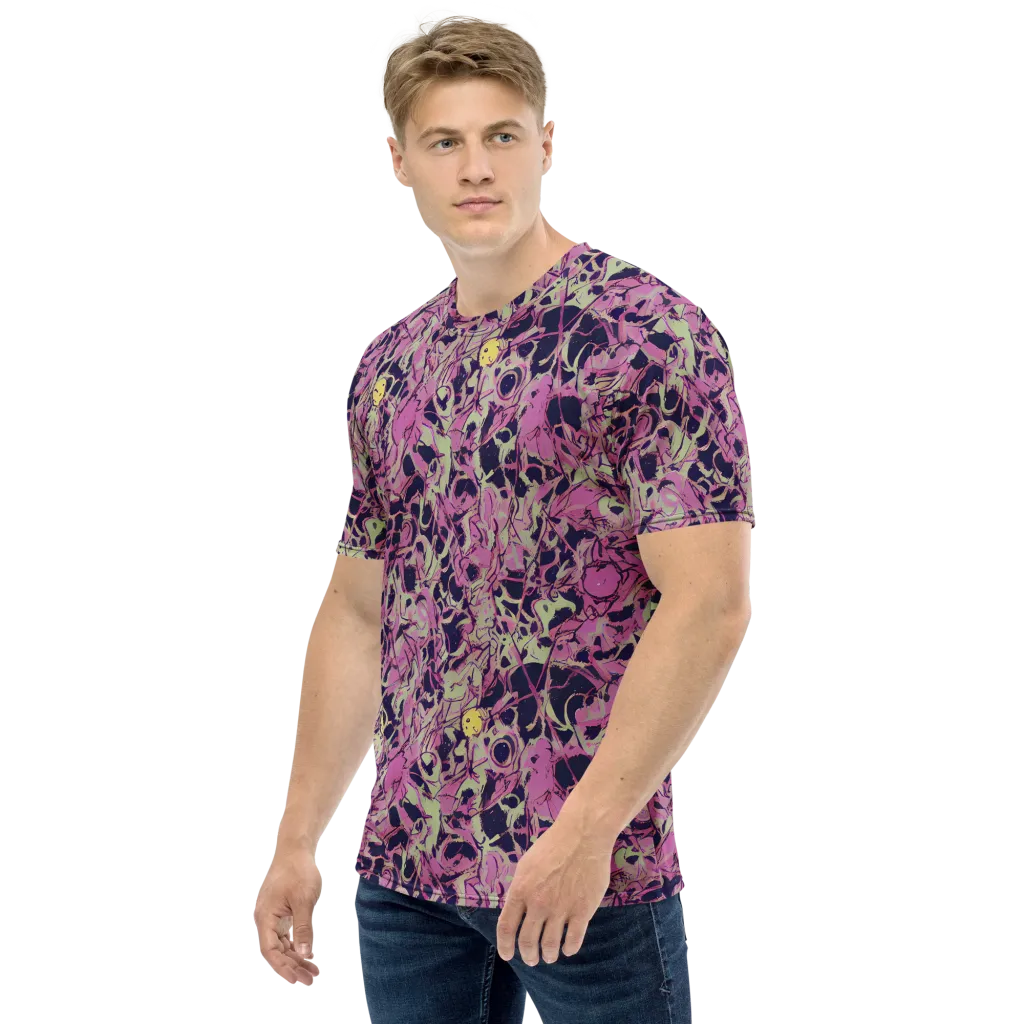 Lavender Frenzy on Men's Crew Neck T-Shirt — Left