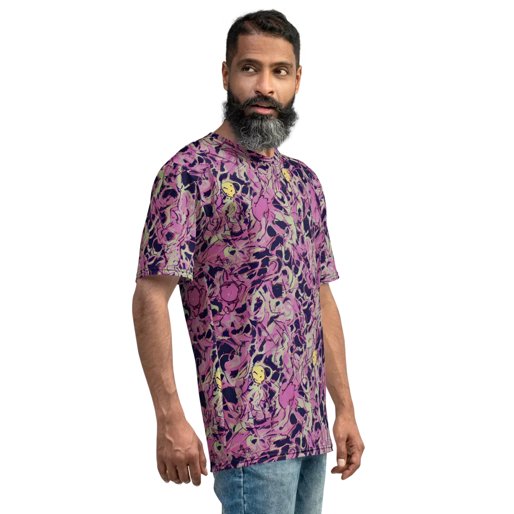 Lavender Frenzy on Men's Crew Neck T-Shirt — Right