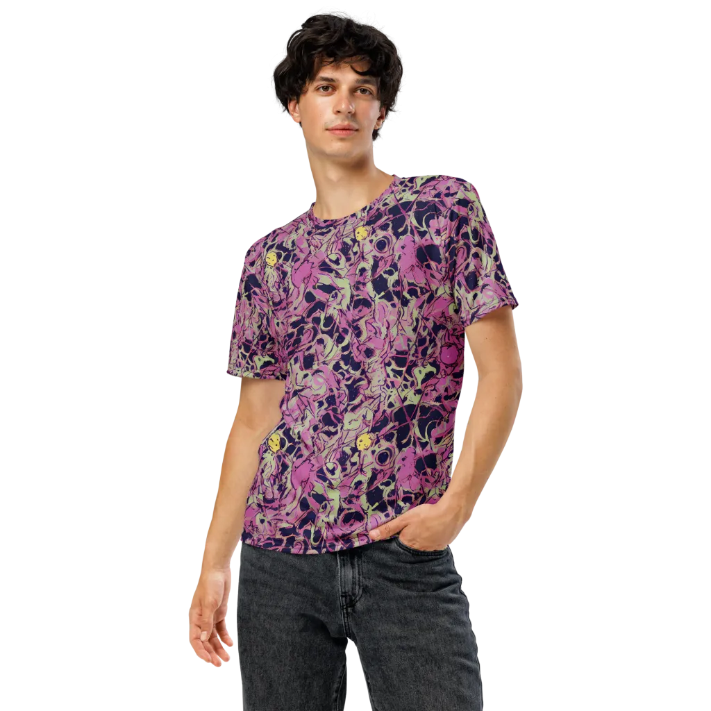 Lavender Frenzy on Men's Crew Neck T-Shirt — Front