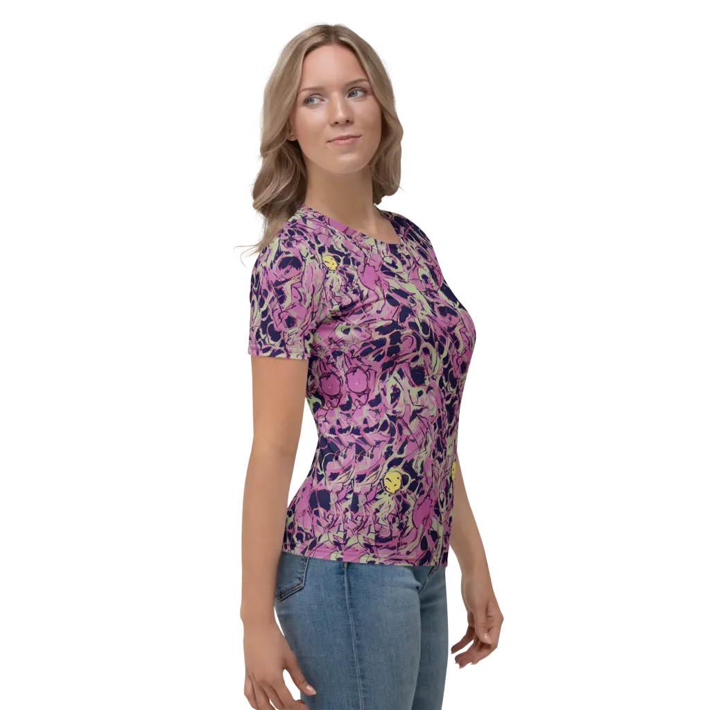 Lavender Frenzy on Women's Crew Neck T-Shirt — Right