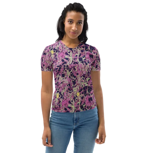 Lavender Frenzy on a Women's Crew Neck T-Shirt