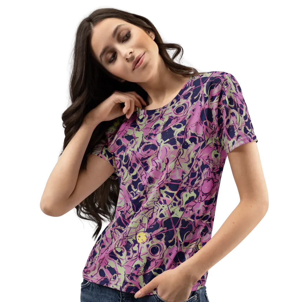 Lavender Frenzy on Women's Crew Neck T-Shirt — Left Front