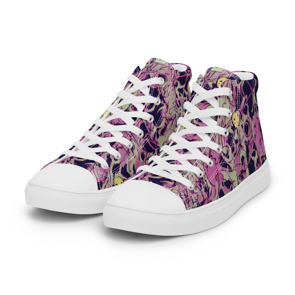 Lavender Frenzy on Women's High Top Canvas Shoes — Left Front