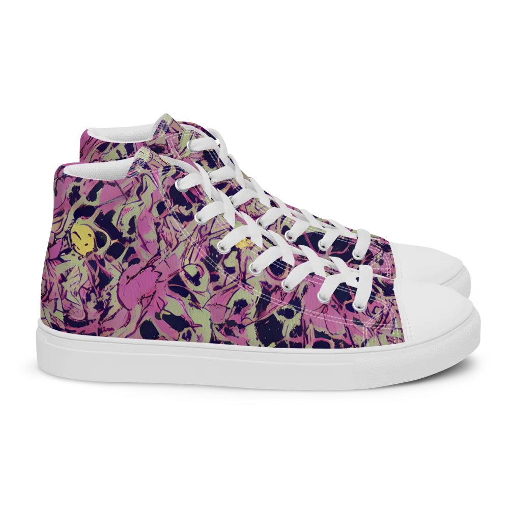 Lavender Frenzy on Women's High Top Canvas Shoes — Right