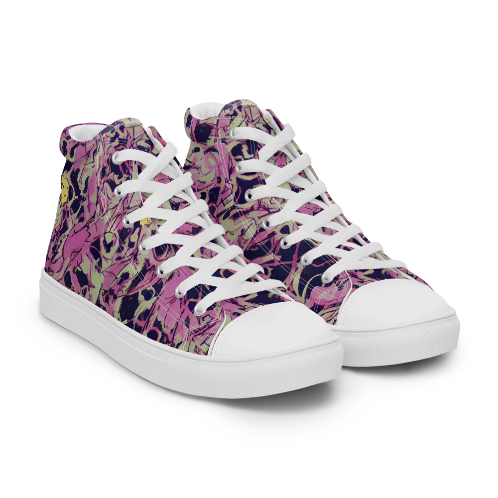 Lavender Frenzy on Women's High Top Canvas Shoes — Right Front