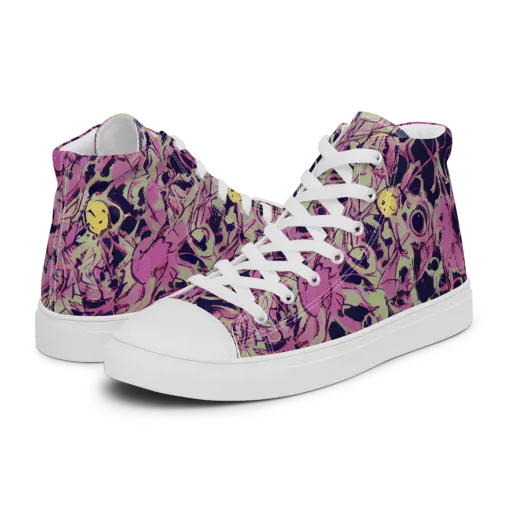 Lavender Frenzy on a Women's High Top Canvas Shoes