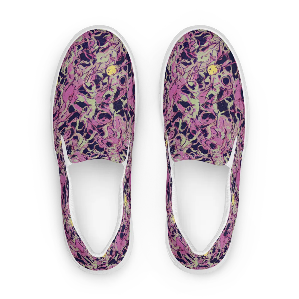 Lavender Frenzy on Men's Slip-On Canvas Shoes — Front