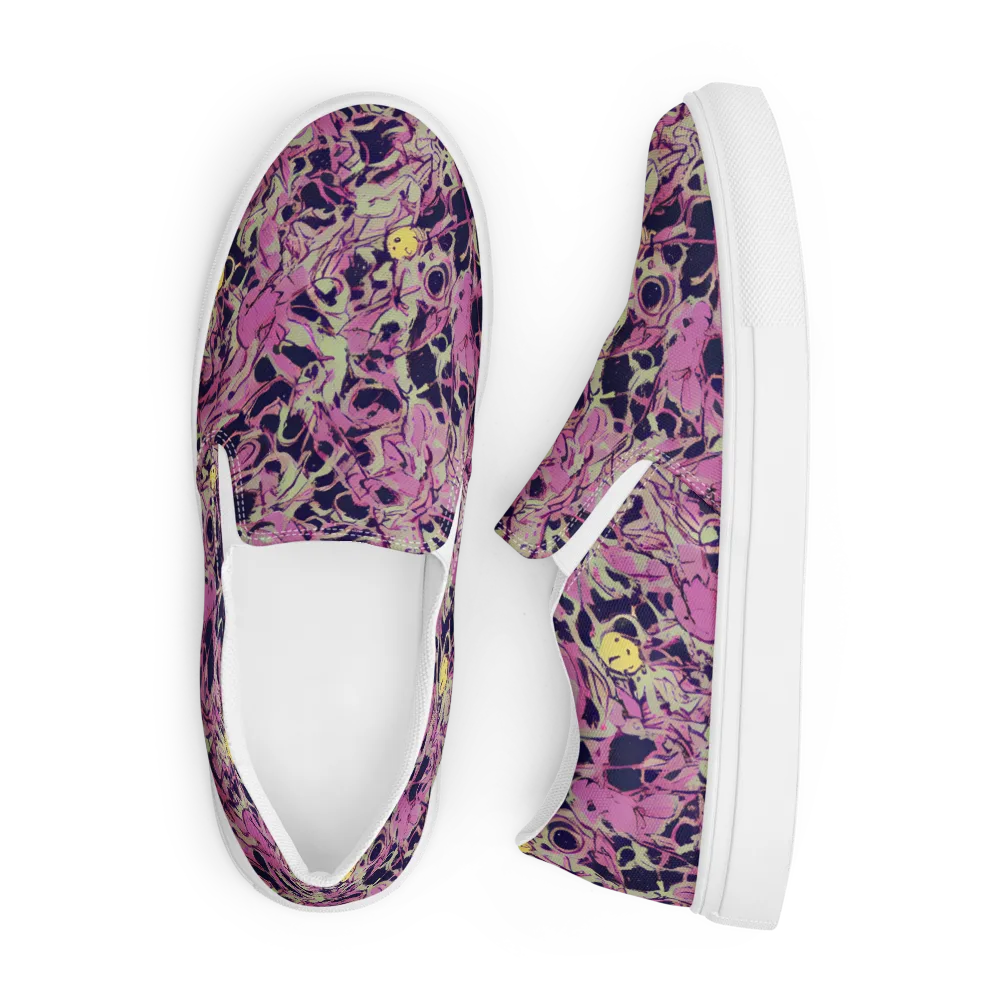 Lavender Frenzy on Men's Slip-On Canvas Shoes — Front