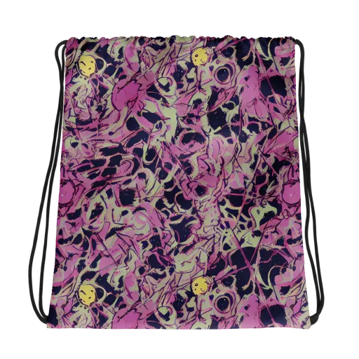 Lavender Frenzy on a Drawstring Bag