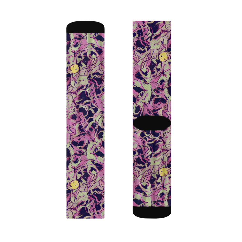 Lavender Frenzy on Socks — Left Sock
