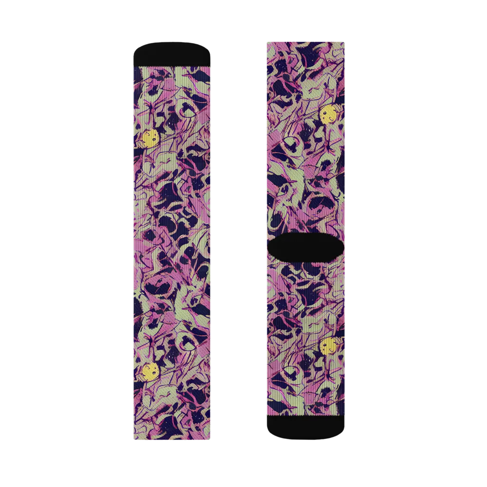 Lavender Frenzy on Socks — Right Sock