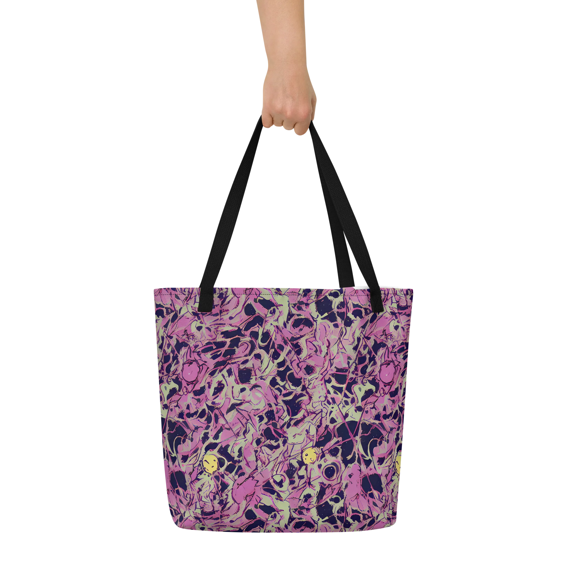 Lavender Frenzy on Large Tote Bag W/ Pocket — Front