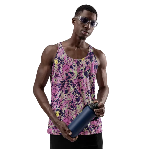 Lavender Frenzy on a Men's Tank Top