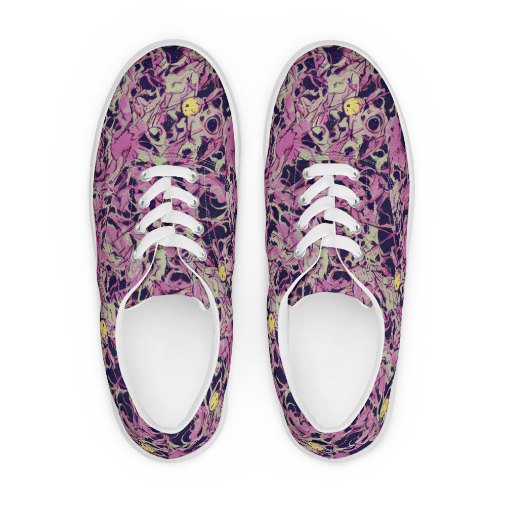 Lavender Frenzy on Men's Lace-Up Canvas Shoes — Front