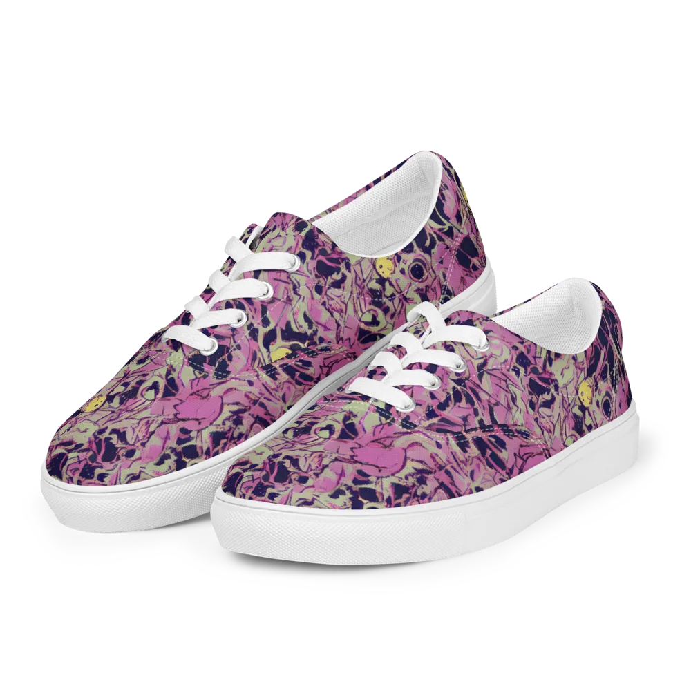 Lavender Frenzy on Men's Lace-Up Canvas Shoes — Left Front