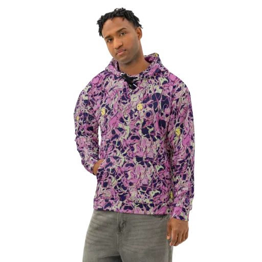 Lavender Frenzy on a Cotton Hoodie
