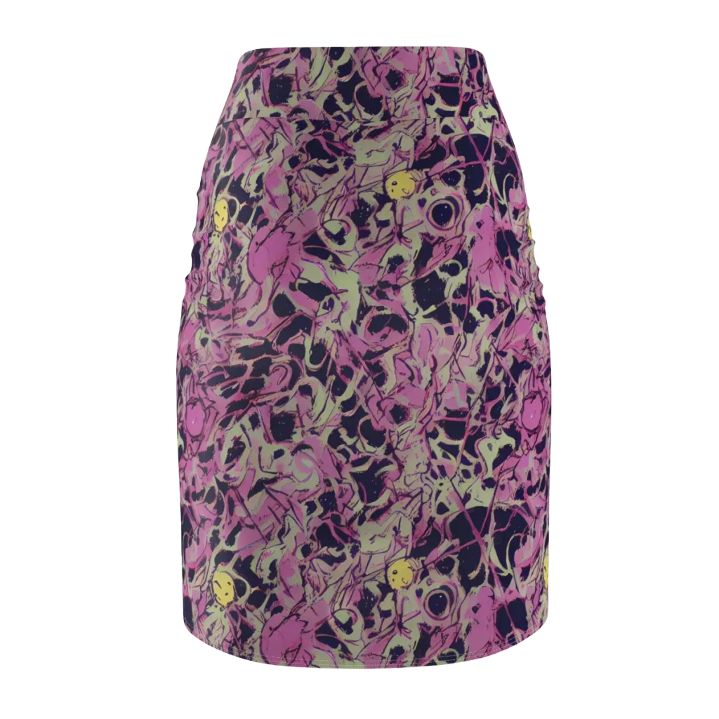 Lavender Frenzy on Pencil Skirt — Back