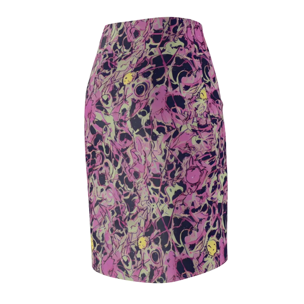 Lavender Frenzy on Pencil Skirt — Back Side