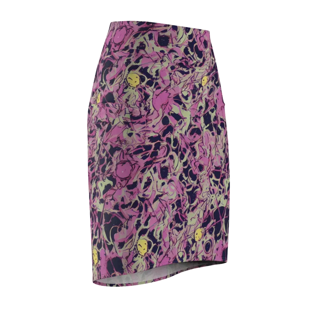 Lavender Frenzy on Pencil Skirt — Front Side