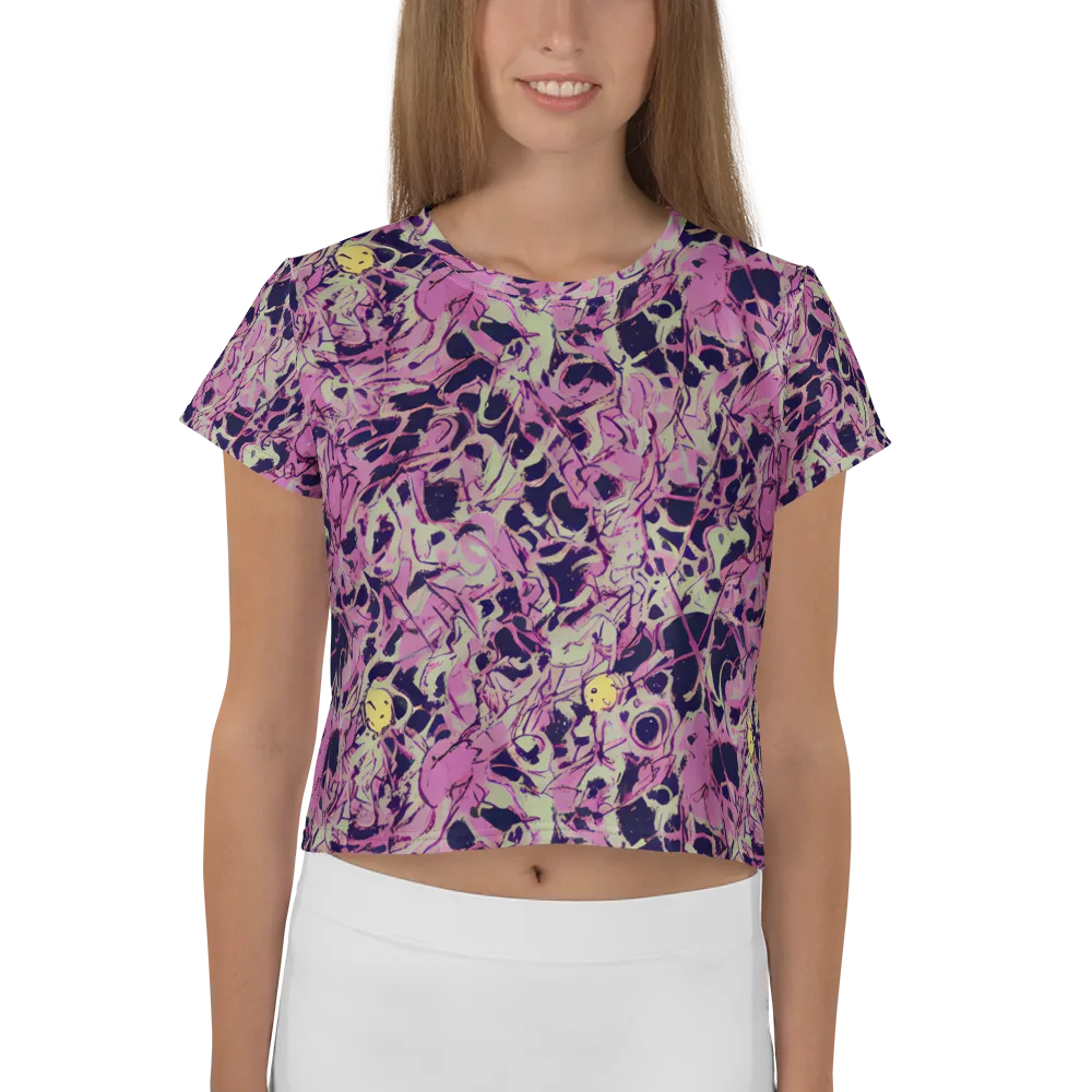Lavender Frenzy on Crop Tee — Front