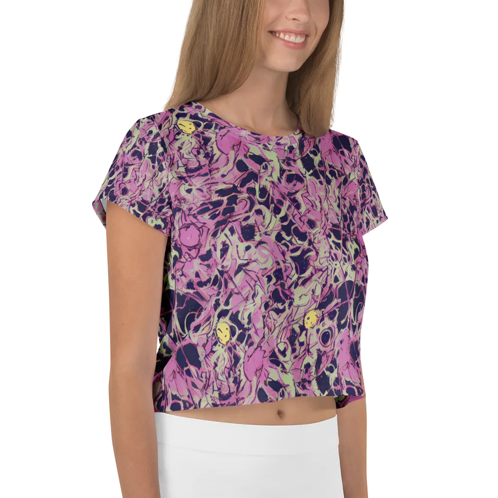Lavender Frenzy on Crop Tee — Right
