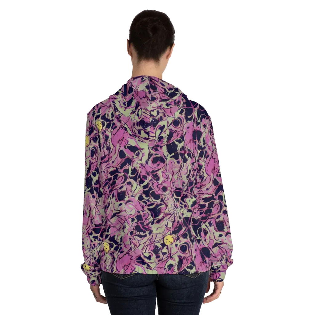 Lavender Frenzy on Women's Full-Zip Hoodie — Back On Person